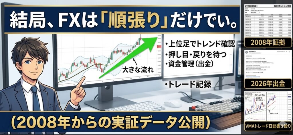 トレンドフォロー（順張り）で本来、FXはシンプルに勝てます【実例＆証拠画像あり】