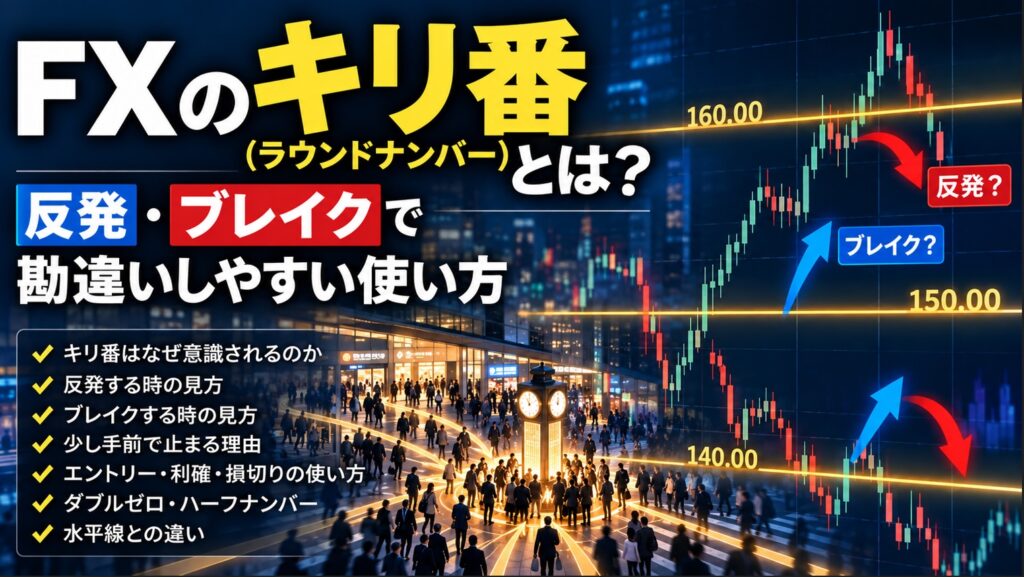 FXのキリ番（ラウンドナンバー）とは？反発・ブレイクで勘違いしやすい使い方