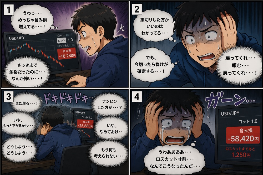 FX初心者がロットを上げると負け始める理由｜勝てていたのに崩れる瞬間の漫画②