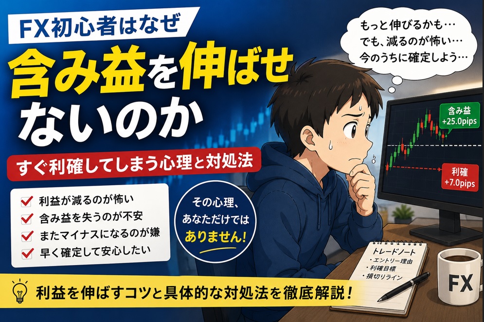 FX初心者はなぜ含み益を伸ばせないのか｜すぐ利確してしまう心理と対処法