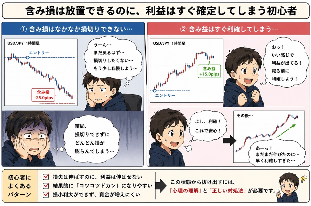 お金を稼ぐことが怖くて早く利確してしまう初心者②