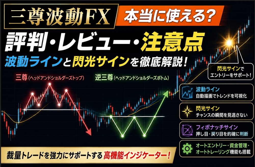 三尊波動FXは本当に使える？評判・レビュー・波動ラインと閃光サインの注意点を解説