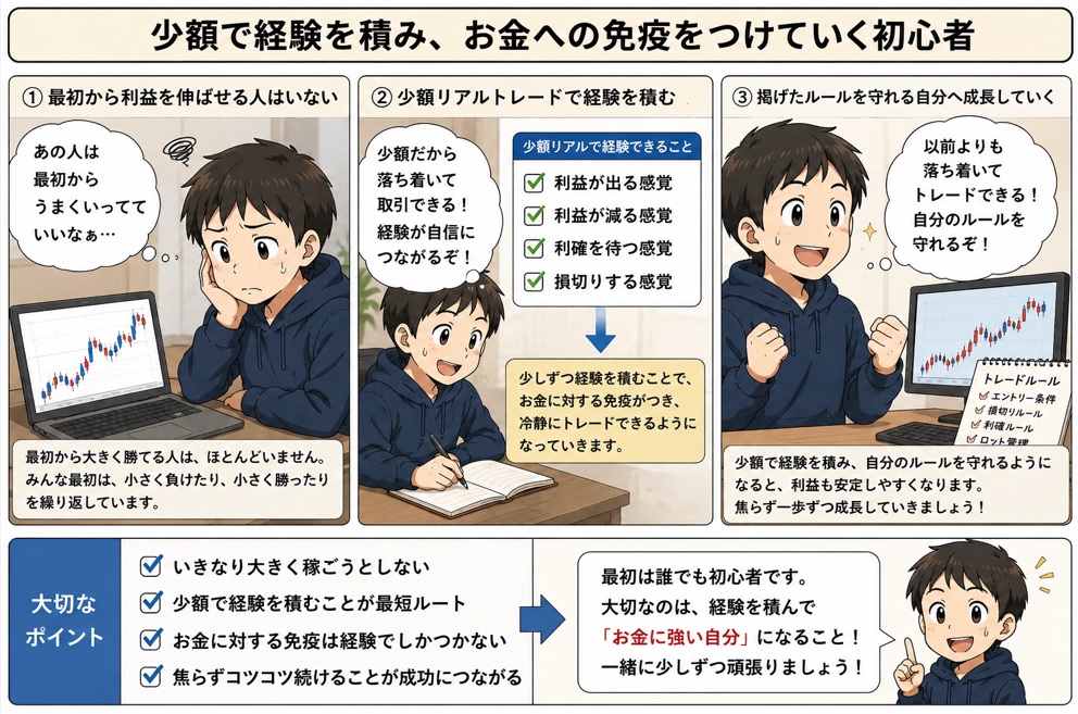 少額で利益を伸ばす経験を積む初心者③