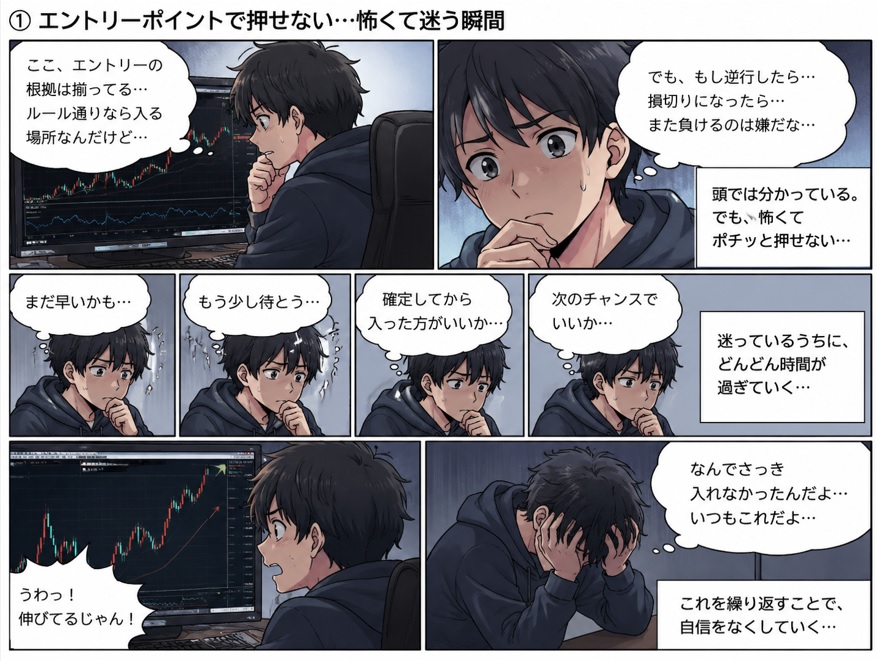 怖くて中々エントリーボタンが押せないFX初心者①