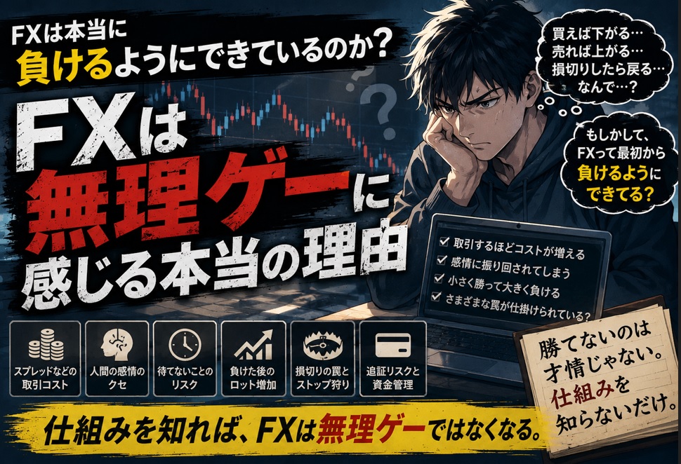 FXは負けるようにできている？無理ゲーに感じる本当の理由