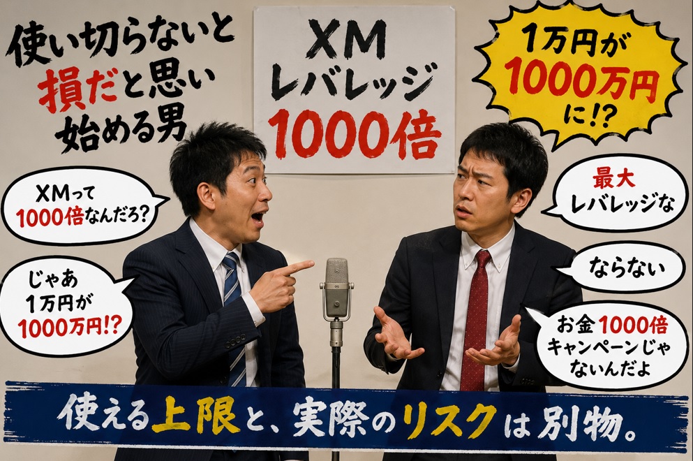 XMのレバレッジ1000倍を知った男、使い切らないと損だと思い始める