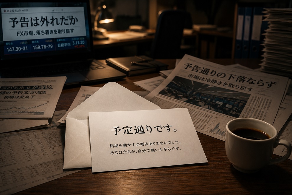 「その日、多くのトレーダーが負ける」――差出人不明の予告状が届いたの予定通りです画像