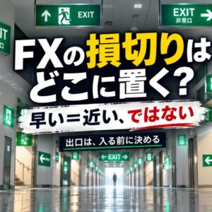 FXの損切りはどこに置く？「早い」と「近い」を間違えると負けやすい理由_アイキャッチ（出口が多すぎて迷っている≒損切りに遭いまくる図）