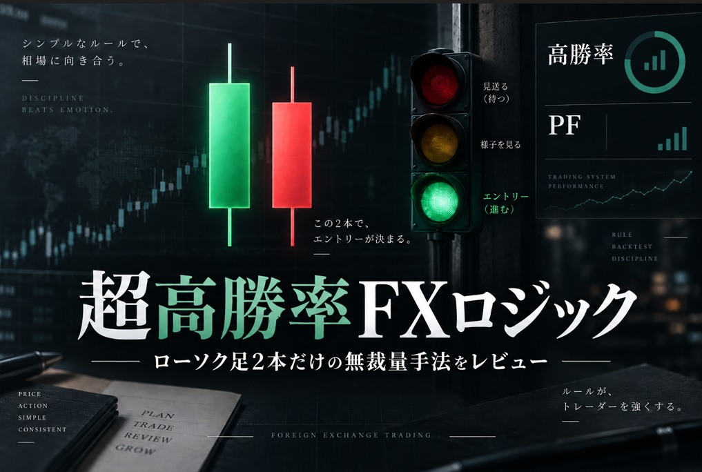 超高勝率FXロジックは本当に勝てる？評判・ローソク足2本の無裁量手法をレビュー