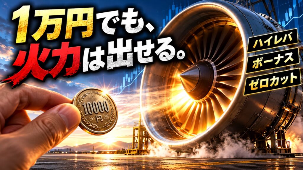 FXで1万円をハイレバ運用するなら？ロット・一発勝負・フルレバを実例で解説