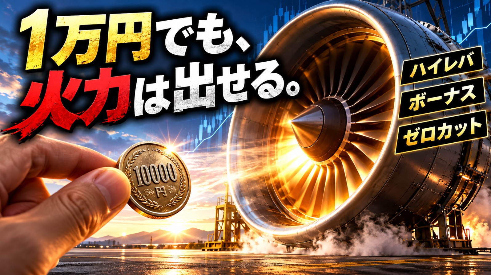 FXで1万円をハイレバ運用するなら？ロット・一発勝負・フルレバを実例で解説